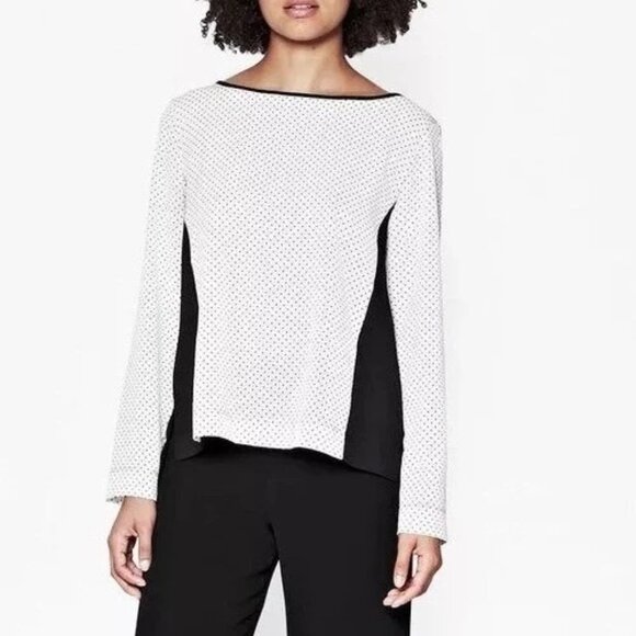 FRENCH CONNECTION Polka Dot Polly Long Sleeve Sheer Blouse XS SMALL NWT $58 - Picture 2 of 8